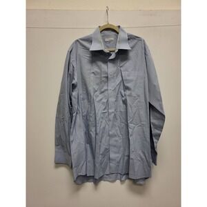 Modena Tall Dress Shirt 16 36/37 Blue Cotton‎ Blend Menswear Business Casual